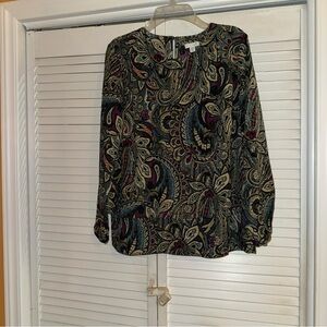 J. Jill Multicolor Paisley Blouse